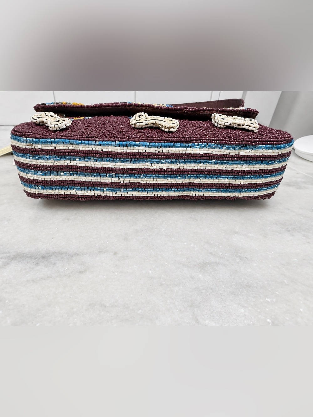 Viral New Release Made In India Brown Beaded Dog Bag W/Bones Purse Handbag NWT - Picture 5 of 7